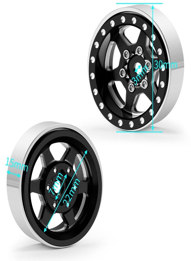 مجموعة عجلات MORLORDY 4 قطع مقاس 1.0 بوصة بنظام قفل الخرز، 30 مم، لسيارات Axial SCX24 Gladiator Deadbolt Bronco C10 JLU 1/24 RC Crawlers، قطع غيار للترقية (أسود) - Image 4